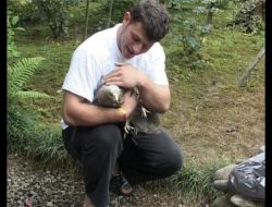 Akbaba’yı Evcilleştirerek İşyerinde Besliyor