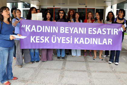 KESK önünde taciz protestosu