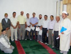 İmamlar Teşekkür Belgesiyle Ödüllendirildi