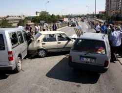 Konya'da 15 Araç Birbirine Girdi