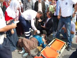 Kaldırımda Yürürken Motosiklet Çarptı
