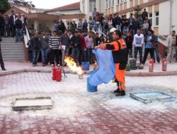 MAKÜ’DE YANGIN TATBİKATI