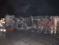 Lastiği Patlayınca Alev Alev Yandı