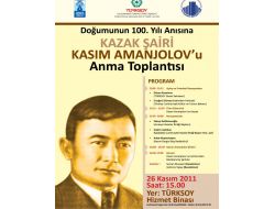 Kazak Şair Kasım Amanjolov Doğumunun 100. Yılında Anılacak