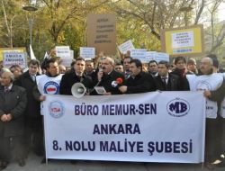 Büro Memur-sen, Mali Haklar Kararnamesini Protesto Etti