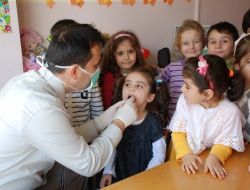 Minik Öğrenciler Diş Taramasından Geçti