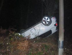 Virajı Alamayan Otomobil Ormanlık Alana Uçtu: 1 Yaralı