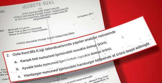 Mehmetçik'e domuz ve at eti