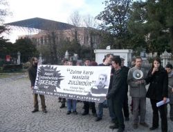 Kuzey Deniz Saha Komutanlığı Önünde Protesto