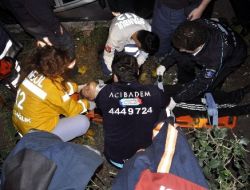 Kadın Sürücü Otomobiliyle Bahçeye Uçtu