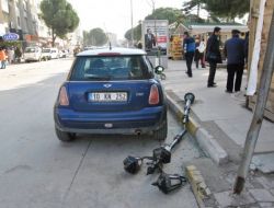 Park Halindeki Otomobilin Üstüne Aydınlatma Direği Düştü