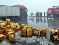 Zincirleme Kazada Yola Dökülen Bal, Ekipleri Saatlerce Uğraştırdı