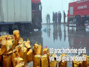 10 araç birbirine girdi..
