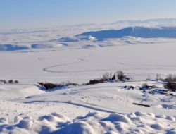 Buz Kente Dönen Muş'ta Murat Nehri Dondu