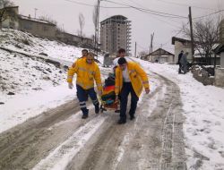 Anne Ve Oğlu Sobadan Zehirlendi, Ambulanslar Kar Engeline Takıldı