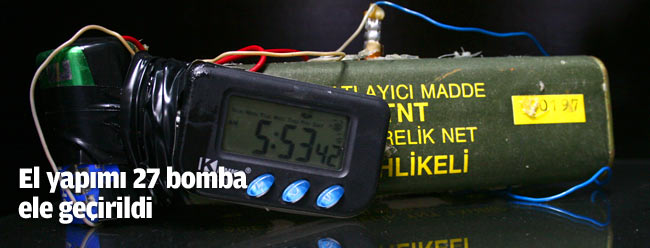 Mersin'de el yapımı 27 bomba