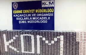Edirne’de 7 bin paket kaçak sigara