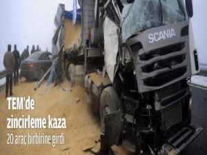 TEM'de zincirleme kaza