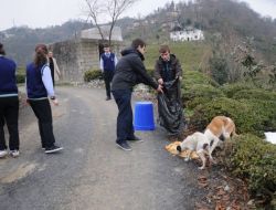 Liseliler, Sokak Köpekleri İçin Yemek Artıklarını Topluyor