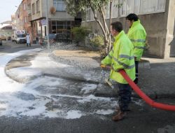 Çöp Toplama Alanları Yıkanarak Dezenfekte Ediliyor