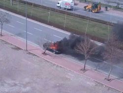 Kayseri'de Araç Yangını