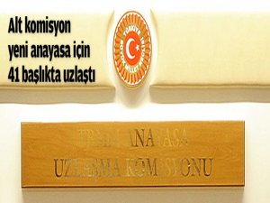 Alt komisyon 41 başlıkta uzlaştı!