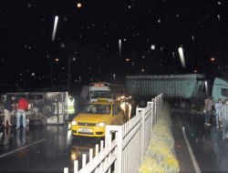 Orta Refüjü Aşan Tır Büyük Tehlike Yaşattı