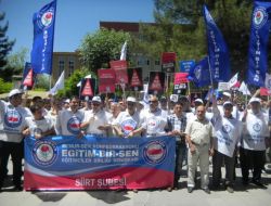 Siirt'te İş Bırakan Memurlar, Protesto Gösterisi Yaptı