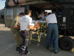 Yaralı Çoban, Askeri Helikopterle Hastaneye Kaldırıldı