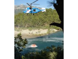 Manavgat'ta Yangın Helikopteri Deneme Uçuşlarına Başladı