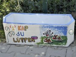 Konacık Belediyesi Sokak Hayvanları İçin Su Kapları Yerleştiriyor