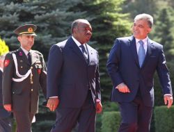 Gabon Cumhurbaşkanı Ondimba'ya Köşk'te Resmi Karşılama