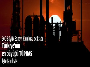 500 Büyük Sanayi Kuruluşu açıkladı