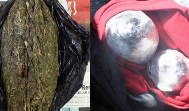 Trende esrar ve kaçak sigara ele geçirildi