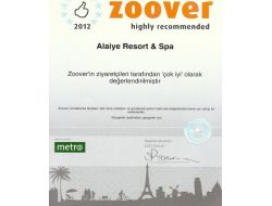 Alaiye Hotel, Zoover Ödülünü 4. Kez Aldı