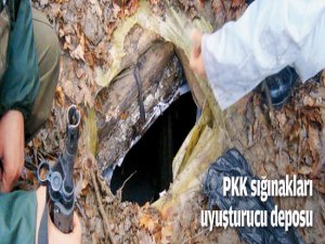 PKK sığınakları uyuşturucu deposu