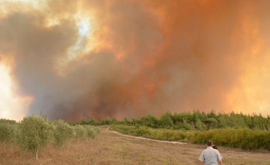 Sınır karakoluna 'yangın' tahliyesi