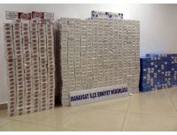 Manavgat'ta 7 Bin 28 Paket Gümrük Kaçağı Sigara