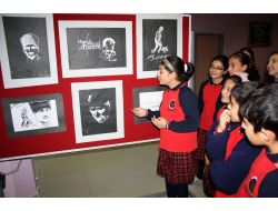 İlköğretim Öğrencileri ‘çizgilerde Atatürk’ Sergisi Açtı