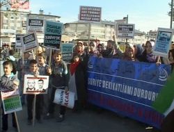 Sivas'ta İsrail Ve Suriye Protestosu