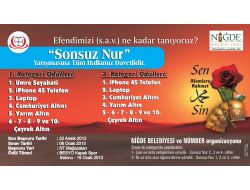Sonsuz Nur'a Yolculuk' Adlı Yarışma Düzenlenecek