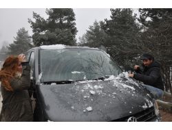 Kar Yüzünü Gösterdi, Tatilciler Sevindi