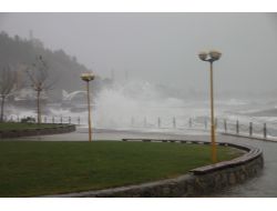 Fırtınada Oluşan Dalgalar Sahili Dövdü