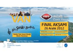 'Van İçin Şarkı Bestele' Yarışmasının Finali 26 Aralık'ta