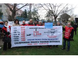 ASGARİ ÜCRETLİLER EYLEM YAPTI