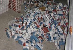 Bursa'da 60 bin paket kaçak sigara