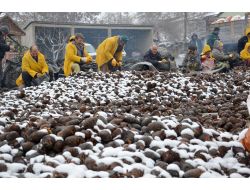 Kadınlar Soğukta Geçim Mücadelesi Veriyor