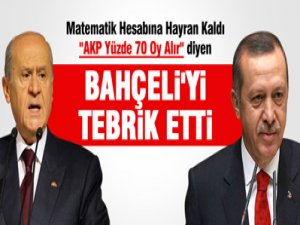 BAŞBAKAN BAHÇELİ'Yİ TEBRİK ETTİ