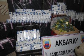 Aksaray'da 33 bin 210 paket kaçak sigara