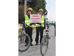 Bisikletle Türkiye Turuna Çıkan Baba Oğul İzmir'de